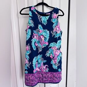 Lilly Pulitzer Blue and Green Floral Romper/Dress